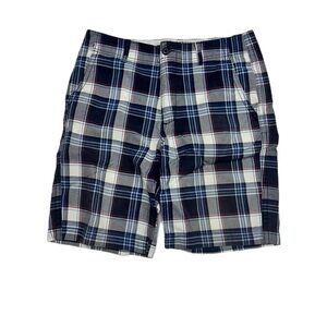 Old Navy Men's Plaid Shorts - Navy and White